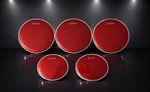 5 X DRUM HEADS RED HYD Tom Tom HEADS 2 Ply 5 Head Set  Bonham PICK 5 