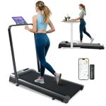 Electric Walking Pad Foldable Underdesk Treadmill Smart Running Machine + Holder