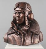 Cold Cast Bronze bust RAF pilot Battle of Britain