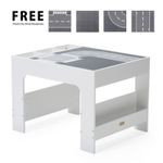 Kids Activity Table Play Table for Toddler with Lego Surface Storage Blackboard
