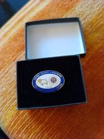 RARE GLASGOW RANGERS V DERBY COUNTY TED McMINN BENEFIT MATCH PIN BADGE