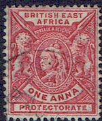 KENYA, UGANDA & TANG. (K.U.T.): 1896-1901 1a carmine-rose - 41702