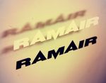 2 x RAMAIR STICKER MEDIUM WHITE - MOTORSPORT CAR WINDOW BIKE SCOOTER