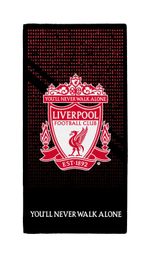 Liverpool FC Official Black & Red Crest Beach Bath Towel YNWA LFC Gift