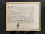 17th Century Vellum Indenture 1686 Stuart Era Land Deed Framed Antique