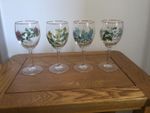 Set of 4 Vintage Royal Worcester “Worcester Herbs” Stemmed Wine Glasses