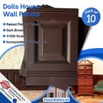 Miniature Dollshouse Wall Panels, Dark Brown Fielded Panels, 1/12th Scale. A1005