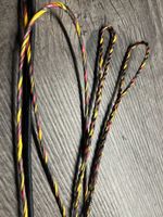 Custom built flemish twist bow string 16 strand bcy spectra Black Red Yellow