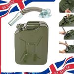 20L Metal Jerry Can Car Storage Fuel Petrol Diesel Oil Container W/ Flexy Spout