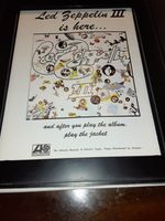 Led Zeppelin III Rare Original Promo Poster Ad Framed!