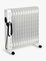 John Lewis 2500W Electric Portable Space Heater Digital Oil Radiator - White A