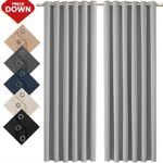 Thick Thermal Blackout Curtains Eyelet Ring Top Ready Made Pair Curtain Panel