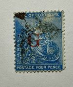GRIQUALAND WEST 4 Pence CAPE OF GOOD HOPE STAMP Overprinted (G-10)