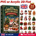 Mini Christmas Brick Ornament Advent Calendar 24 Day Unique Buildable Holiday UK
