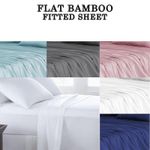 100% Bamboo Flat Bed Sheets Soft Hypoallergenic Breathable Eco-Friendly Bedding
