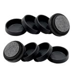CASTOR CUPS BLACK FURNITURE CHAIR LEG FLOOR PROTECTORS -Furniture/Sofa Slide 8PK