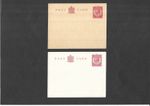 GB Stationery KGV 1d carmine Postcards buff & white card size d H&B CP73 & CP74