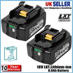 2Pack for Makita 18V Li-Ion LXT 6.0Ah Battery BL1860 BL1850 BL1830 BL1840 LED UK