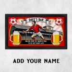 Personalised Bar Runner Manchester Football Fan Rubber Beer Mat Home Pub SBR52
