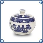 Blue Willow Sugar Bowl & Lid 160ml Ceramic Tableware Antique Oriental Style