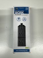 Masterplug Heavy Duty Black twin socket ELS132B UK Mains 13A Dual 2 gang amp