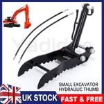 Mini Excavator Attachment Hydraulic Thumb Clip with 2pcs M14 Hose