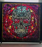 CUSTOM Lian Li O11 Dynamic Case Glass Panels Stained Glass Red For Gaming Pc