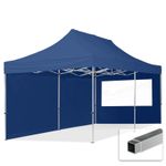 3x6 PES Pop Up Gazebo Aluminium 32 mm incl. Sidewalls Panorama Windows dark blue