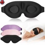 Soft Padded Sleep 3D Mask Eye Blackout Luxurious Blindfold Travel Eye Cover UK