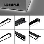 2M Black Aluminium LED Profile Channel with Diffuser – V/U Shape for LED Strips