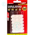 Clear Adhesive Cable Hooks 20 Pack Fairy Light Clips Christmas Light Holders