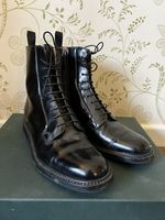 Church’s Alexandra Black Polished Binder Boots UK4 37 Lace Up Zip