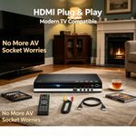 Compact HDMI DVD Player 1080P Region Free with Remote, HDMI & RCA Audio Cable