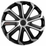 Wheel Trims 14" Hub Caps Evo Plastic Covers Set of 4 Silver Black specific GT 