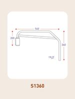 Bus, Coach Heavy Duty Mirror Arm Throw 540mm Drop 360mm Arm Dia 19mm Van Hool