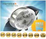 Renata Watch Battery 399 (SR927W)- Swiss - x1 x2 x3 x5 x10 x25 x50 x100