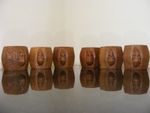 VINTAGE SET OF SIX DARK OAK ROBERT  MOUSEMAN  THOMPSON NAPKIN RINGS  ( CRITTER )