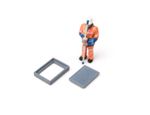 Rectangle Manholes - UNPAINTED - Pack of 10 - 1:76 OO Gauge Model Railway