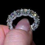 5.00mm Round Cut Moissanite Eternity Wedding Band Ring in 14K white Gold Plated