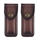 2pcs  Leather Knife Sheath 5.91" Pocket Knife Sheath for Belt Knife, Brown
