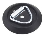 Bolt On Tie Ring. Black PVC Base and Zinc Plated Ring - Horsebox / Horse Trailer