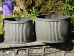 XL 66cm Dolly Tub Galvanised Metal Planter Outdoor Garden Flower Pot Trough Grey