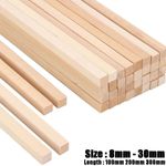 Square Birch Wooden Dowels Rods Craft Sticks Natural Wood Strips for Craft, DIY