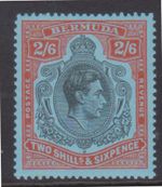 (F178-13) 1938 Bermuda 2/6d black, red & blue KGVI stamp MH (M) (JZ54)