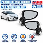 Manual Fold Door Wing Mirror Set For Ford Fiesta MK7 2008-2012 LH RH Heated 6Pin