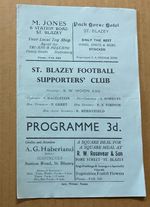 Non League St Blazey V Newquay 1951 Football Programme