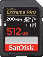 SanDisk Extreme PRO 512GB SDXC Memory Card up to 200MB/s UHS-1 Class 10, U3, V30