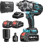 1600nm 3/4in Cordless Electric Impact Wrench Heavy-Duty Truck Impact Driver Gun