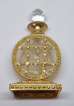 Beautiful Glass and diamante Gold tone Design Perfume Bottle with Stopper