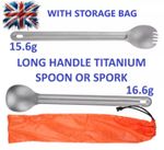Long Handle Titanium Spork / Spoon Camping Outdoor Lightweight Cutlery Ultralite
